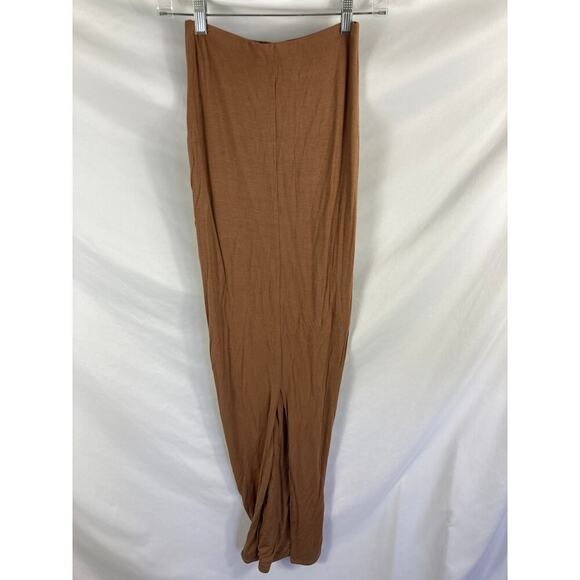 NAKED WARDROBE High Waist Bodycon Maxi Skirt Brown Size Small - Picture 3 of 6